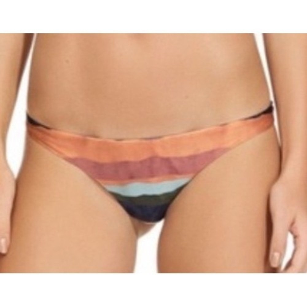ViX Paula Hermanny Striped Bikini Bottoms Multi Color Low Rise XSmall